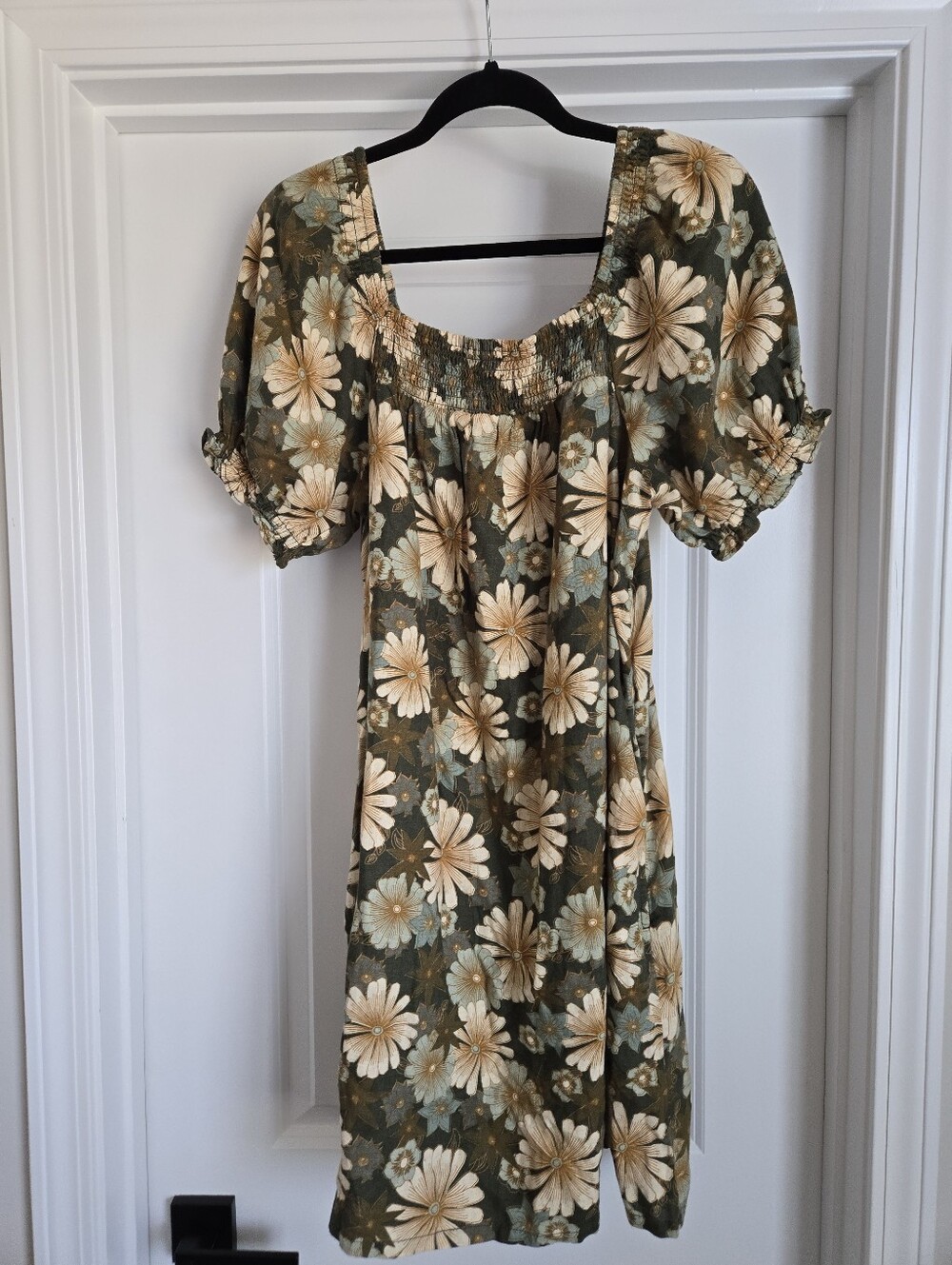 Wonderly Olive Floral Midi Dress